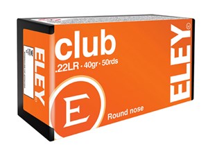 ELEY
ELC
CLUB 
22LR, 40GR, 1085 FPS
AMMUNITION 

SPECIAL 
$15.90 /PER 50
$145 /PER 500
$1450 /PER 5000