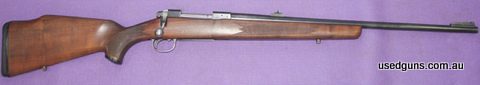 Stock Number.14135. Tikka M55 in 222 Rem. Good original condition, with 3 shot magazine and factory open sights.