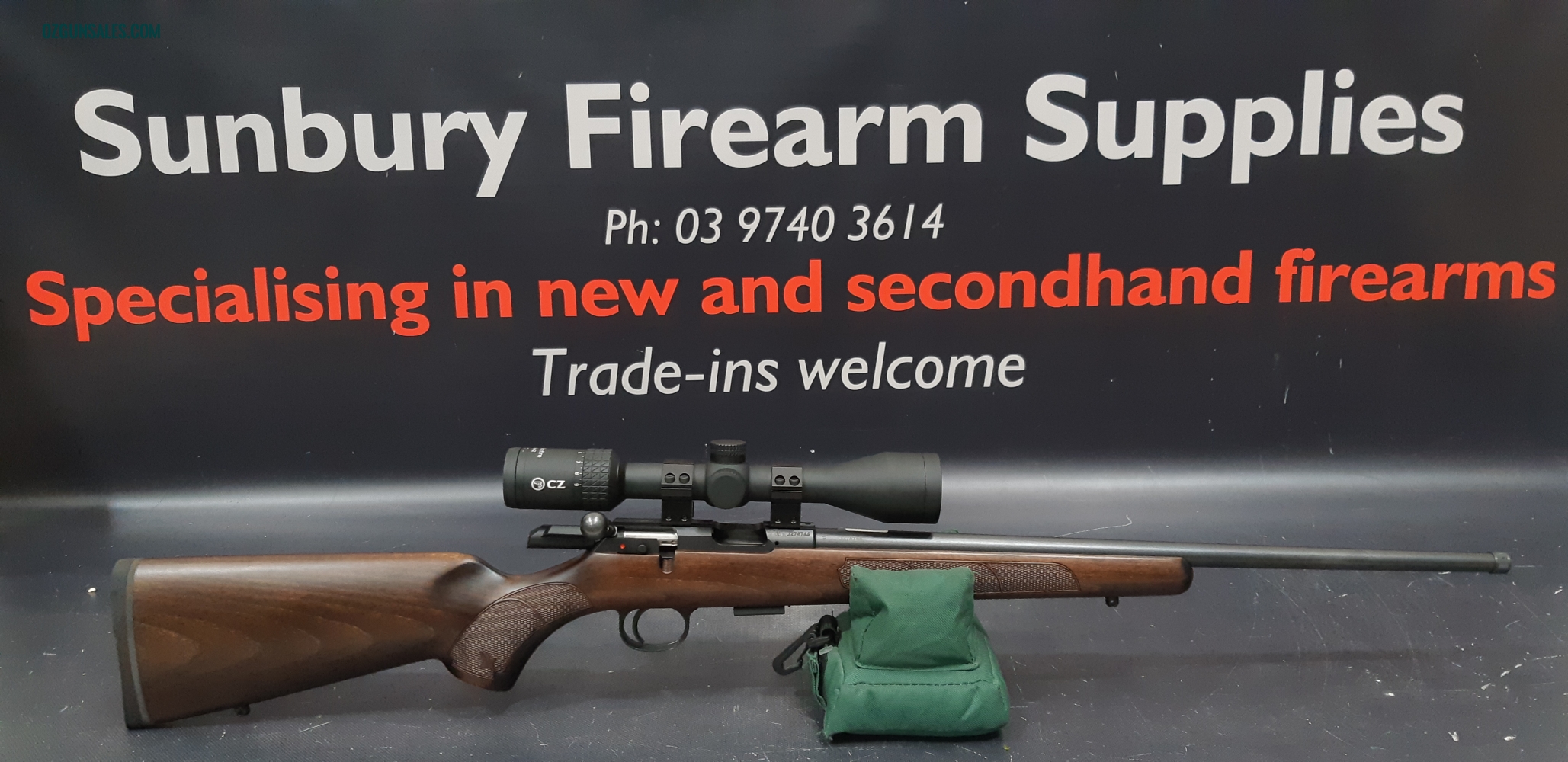 CZ 457 Beech Wood 22LR 3-9x40 Scope Package A-414