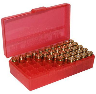 MTM - 50 RD HINGED TOP AMMO BOX 38-3 - SKU: P50-38-29