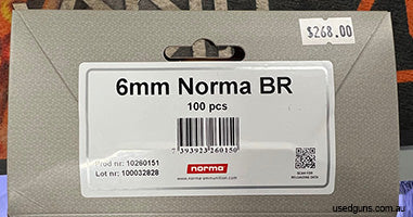 Limited stock available now for immediate delivery. Norma 6mm Norma BR cases. 100 packs. $15 post for any quantity.