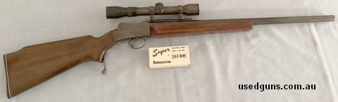 .222 Rimmed Ackley Improved, SS on Sportco Martini Action, Med/H Barrel s.n. 66615. An interesting part of Australian firearm history, circa 1960`s, bought when