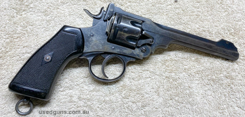 Very good working order and condition, cylinder has not been shaved,minor scuffing, comes with reproduction Sam Browne holster. Postage and handling extra.