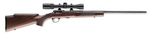 BROWNING
T-BOLT VARMINT
BLUED FINISH
WALNUT TIMBER STOCK
WITH CHECKERING

AVAILABLE IN
025176202 22LR RIGHT HAND
025176270 17HMR RIGHT HAND
025176204 22WMR RIGHT HAND

NEW $1129