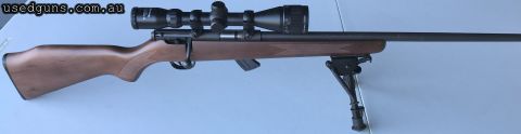 Barely used rifle in almost as new condition with bipod and scope, VERY accurate can compete with much higher priced rifles, must sell due to age and health. Pl