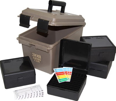 MTM AMMO CAN COMBO DARK EARTH 308 400RD (1x AC11 + 4x RM-100)