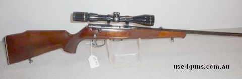 Anschutz 22 Magnum West German quality. Nikko 3-9x40 Gold Crown. 5 shot mag. Spent most of its life in a safe. Shooter and collector. View additional photograph