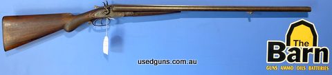 Richards Side by Side 12Ga. English made with hammers. Has a front bead and has Richards London on rib. Is missing a screw for right hammer. Overall in fair con