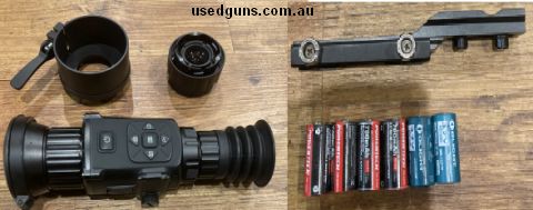 Hikmicro Thunder Pro TQ50 / TQ50C Thermal Scope and Thermal Clip On. This device can be used as a Thermal Imaging Scope or as a Forward-Mounted Clip-On. Include