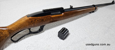 Ruger Ninety-Six (96/22) Leaver Action rimfire rifle chambered in .22LR, in very good condition. Comes with factory 18inch barrel, traditional wood stock, inclu
