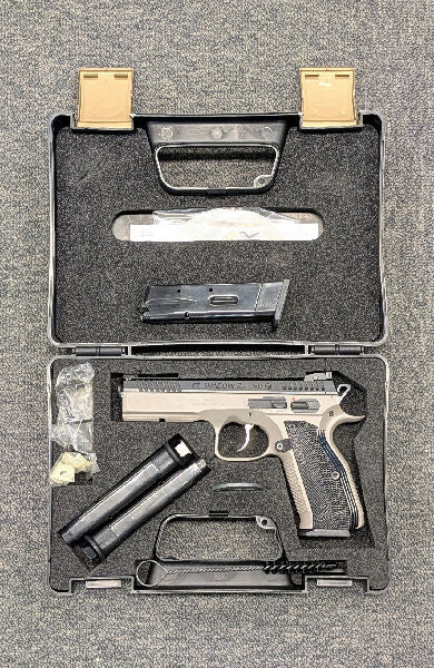 A CZ SHADOW II Urbay Grey in 9mm in excellent condition. This handgun comes with four magazines in original CZ black plastic hard case with instructions. Please