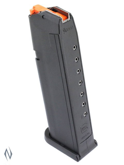 GLOCK MAGAZINE MODEL 17 34 9MM 10 RD GEN 5 ORANGE FOLLOWER