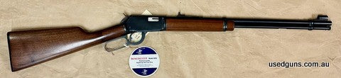 An excellent condition hard to find Winchester 9422 Rimfire. Complete with original box, swing tag and hunting guide. Manufactured 1974/1975. Has seen very litt