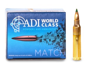 ADI
ADIWC22355SBK20
WORLD CLASS HUNTING 
223REM, 55GR, POLYMER TIP
AMMUNITION
LOADED WITH SIERRA BLITZ KING
PROJECTILES

SPECIAL
$31.90 /PER 20
$159.50 /PER 100
$299 /PER 200