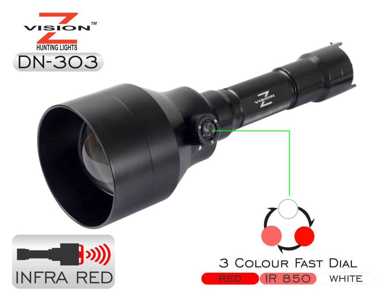 Z VISION 3 IN 1 TORCH IR + RED + WHITE