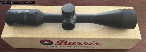 Illuminated E3 reticle with locking turrets, covered by the Burris forever warranty. Comes with box and all paperwork, glass is in excellent condition with no m