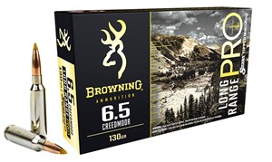 BROWNING
B192500651
LRP - LONG RANGE PRO
6.5 CREEDMOOR, 130GR
TIPPED SIERRA MATCH KING
AMMUNITION

$66.25 /PER 20
$298.15 /PER 100
$563.15 /PER 200