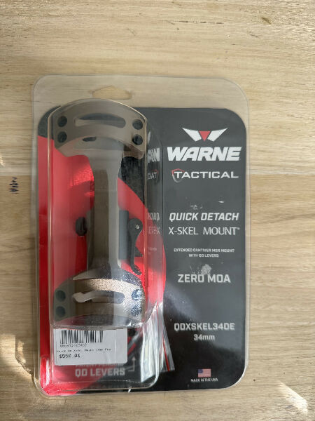Warne FDE 34mm Tactical QD X-SKEL mount 0 MOA.