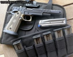 Muscrat Custom built 2011 Open Pistol in as new condition comes with pistol bag, 6 magazines with Arredondo followers in a magazine pouch, with the following co