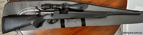 Marlin X7 223 in excellent / VG condition. Black synthetic stock with 22 inch sports barrel. Redfield Revolution 3-9x50 scope. Shoots true and is great little c