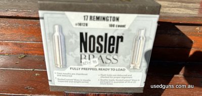 New old stock , Nosler 17 Remington brass , sealed 100 pack , current retail price $307. Price included postage.