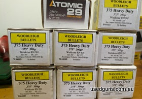 325 x Woodleigh Heavy Duty Soft Points plus 25 x Atomic 29 270 grn. Rifle sold so bullets are next