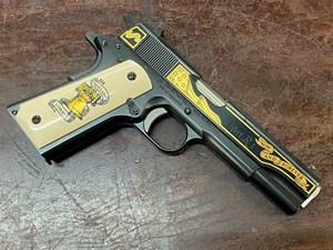 REMINGTON
1911 R1 LIBERTY
LIMITED EDITION
45ACP, 7 SHOT
GOLD INLAY
ENGRAVED
IVOREX GRIPS
1 OF 500
#RHN64688A

AS NEW $2190