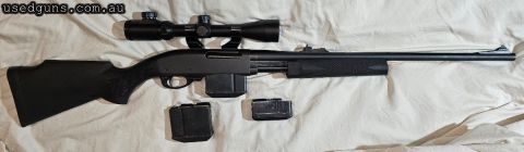 Has original 5 round Magazine + 2 x 10 round magazines Elevated scope to enable iron sights to be used, Buyer to pay freight if applicable.