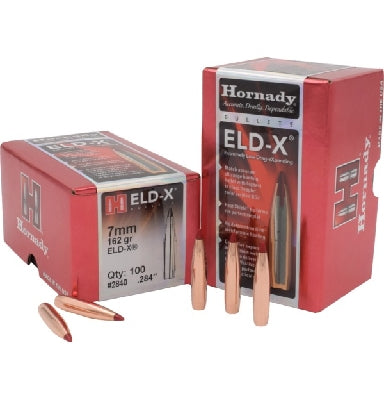 Hornady .284 7mm cal 162 grain ELD-X Bullets 100 pack