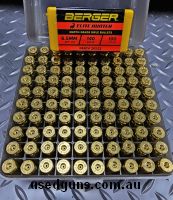 Reloading consumables for 260 Rem. X100 virgin Peterson SRP brass cases. X100 Berger 140gr 6.5mm Elite Hunter projectiles. 1x MTM smoke large rifle box.