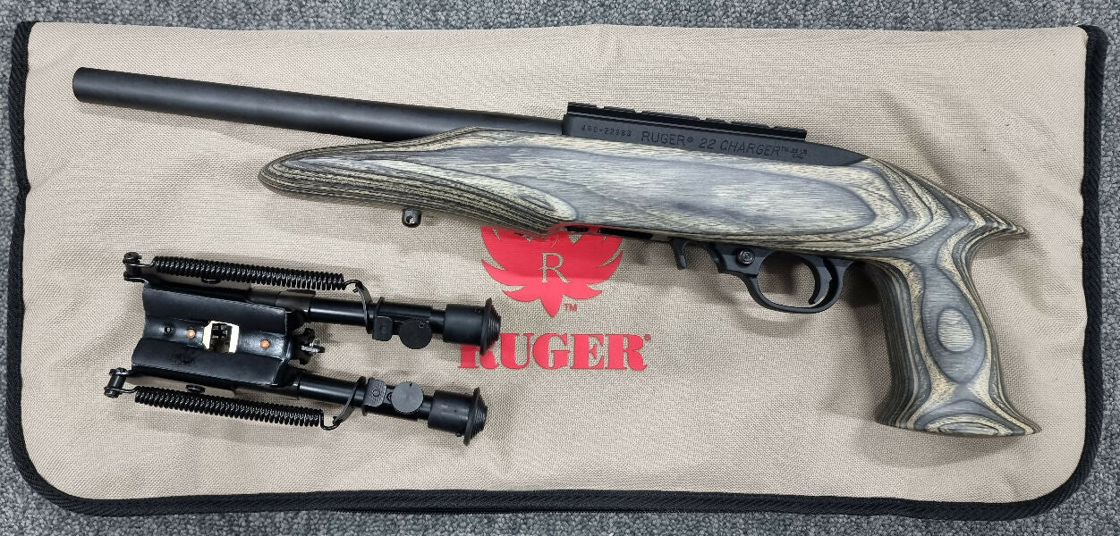 A Ruger Charger in 22LR in excellent condition.¬†The previous owner claims this gun pistol is unfired. Comes with soft Ruger case and Shooters Ridge Rock Mount 