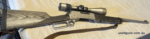 Good condition used stainless Browning BLR takedown in 223. Only fired approx 2 boxes of ammo, but has a few overall handling marks on the stock and barrel. Inc
