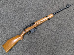 AIA
AUSTRALIAN INTERNATIONAL ARMS
M11-B2
EXPERIMENTAL MODEL
308WIN
10 SHOT
DETACHABLE MAGAZINE
25 INCH VARMINT BARREL
BLUED FINISH
PEEP SIGHTS
PIC RAIL
LOVELY STOCK SET
WITH CHEEK PIECE 
VERY RARE
ONE ONLY
#XP11B-0709

NEW $1990