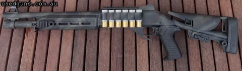 14‚Äö√Ñ√π Lever release shotgun with Truckee for-end, 6 round Mesa Tactical shell holder, pic rail with QD mounting points, G&G Benelli M4 Slotted Tactical Char
