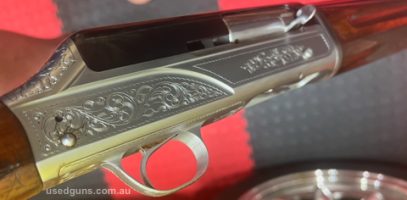 12G Breda Semi Auto. 3 inch chamber. Silver engraved action. Full choke. Vent. rib. Chrome lined bore. Excellent Condition. Postage extra.