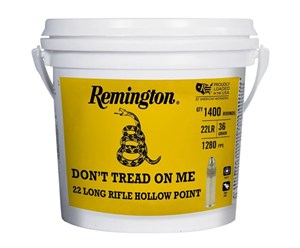 REMINGTON
1622BDTOM
"DONT TREAD ON ME" BUCKET
22LR, 36GR, BRASS PLATED
HOLLOW POINT
AMMUNITION 
1280 FPS

SPECIAL
$199 /PER 1400