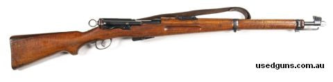 6 rnd magazine; exc. bore & sharply defined rifling; blued finish to metalwork presents well, thinning on areas of receiver & mag. profiles; lhs of breech marke