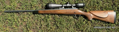 Great carry rifle Remington Mountain Rifle in 270W , all metal cerakoated silver-grey, stock professionally refinished. Trigger set at 2lb. Leupold silver mount
