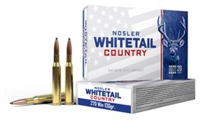 NOSLER
NWA40110
WHITETAIL COUNTRY
270WIN, 130GR, SP
AMMUNITION

SPECIAL 
$59.90 /PER 20
$269.55 /PER 100
$495 /PER 200