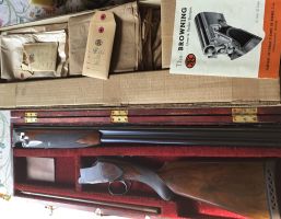 Browning A grade field model choked full and full. Comes complete with its original box and pattern sheets and documents. It has been re tightened and not shot 