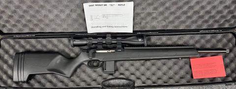 BRAND NEW, NEVER FIRED AND A RARE FIND THESE DAYS. CHAMBERED IN 22LR WITH A SMOOTH AND FAST STRAIGHT-PULL (BI-ATHLON STYLE) ACTION AND RESEMBLING THE VENERABLE 