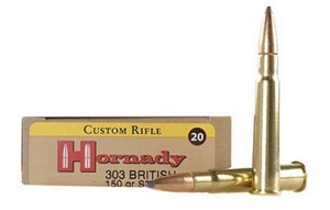 HORNADY
H8225
CUSTOM RIFLE
303 BRITISH, 150GR, SOFT POINT
AMMUNITION

$84.90 /PER 20
$382.05 /PER 100
$715 /PER 200