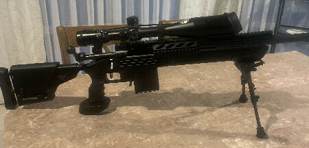 Savage 10BA .308 cal TAC rifle. 24” Barrel, Fully optioned, fitted with Night Force scope, tripod. This rifle has fired less than 100 rounds and would suit a ne