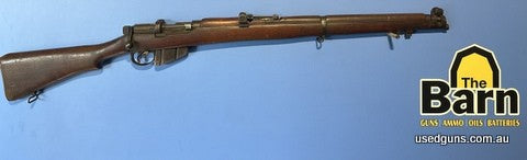 Description: Lithgow SMLE 22LR Training rifle. Standard 303 10 rounf magazine. Bore is excellent. Woodwork is in good condition. Matching bolt, Woodwork has bee