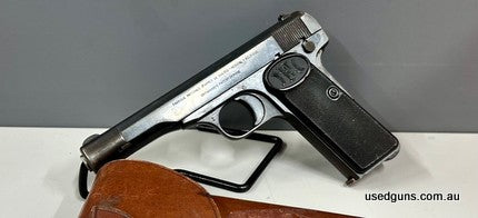 This Belgium made Browning Pistol (1923) comes complete with genuine holster, made specifically for Yugoslavian Government who purchased a number of these pisto