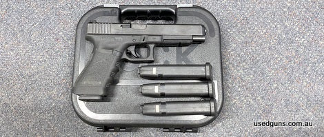 Excellent condition Glock 34 in 9mm. Comes cased with 4 magazines. $30 post to your dealer Australia Wide except regional WA. 2 month lay-by available with a 20