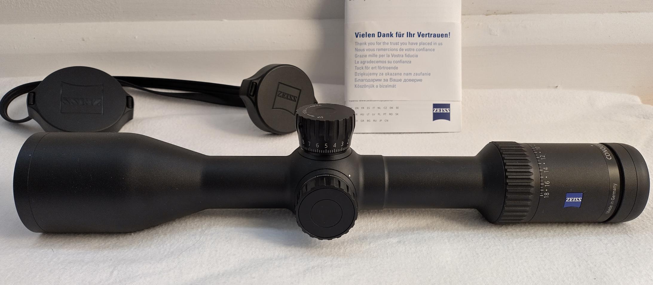 Brand new, never used or mounted Zeiss V6 3-18x50, reticle 94, 30mm tube, Superb German quality scope at least $600 below current cost, price is posted to capit