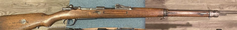Amberg 1916 produced Gewehr 98. All Matching except bottom metal and butt plate. Externally in quite nice condition. Barrell is dark and showing its age. Been s