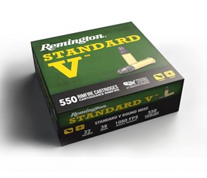 REMINGTON 
22STV
STANDARD V
22LR, 38GR, LRN
1080 FPS
AMMUNITION 

SPECIAL
$64.90 /PER 550
$755 /PER 6600