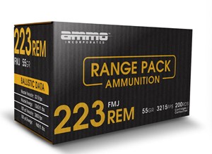 AMMO INC
30075223FMJVP
RANGE PACK
223REM, 55GR, FMJ
AMMUNITION

SPECIAL
$145 /PER 200